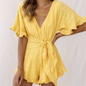 Selfie Leslie Karin Frill Romper - Size S